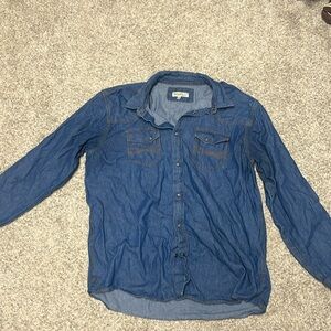 Denim Men’s Western Button Up Shirt